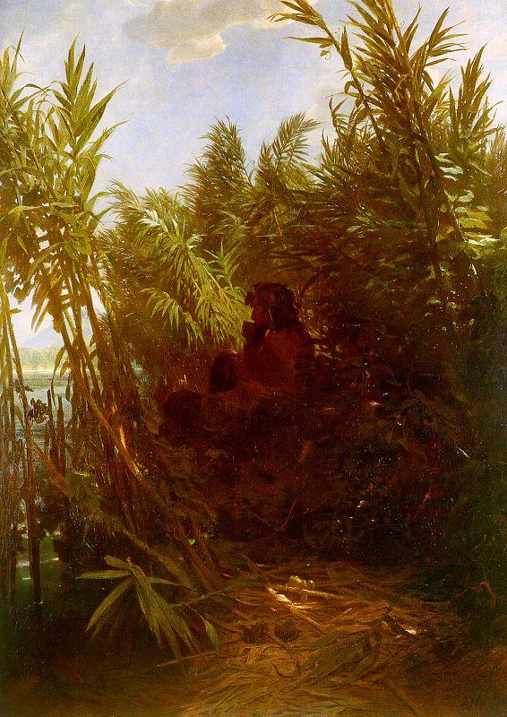 Arnold Bocklin Pan Amongst the Reeds Sweden oil painting art